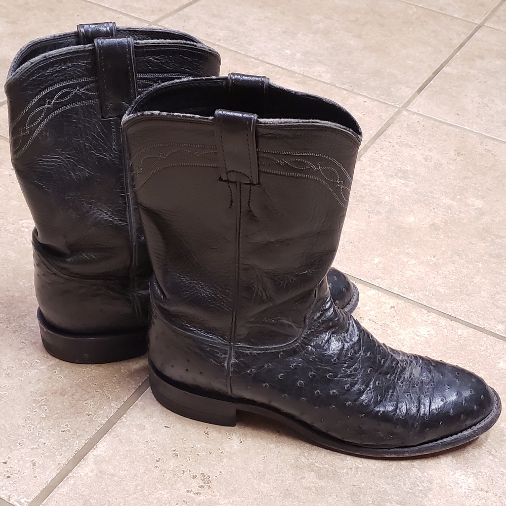 Men's Justin 9.5 D Full Quill Ostrich Boots